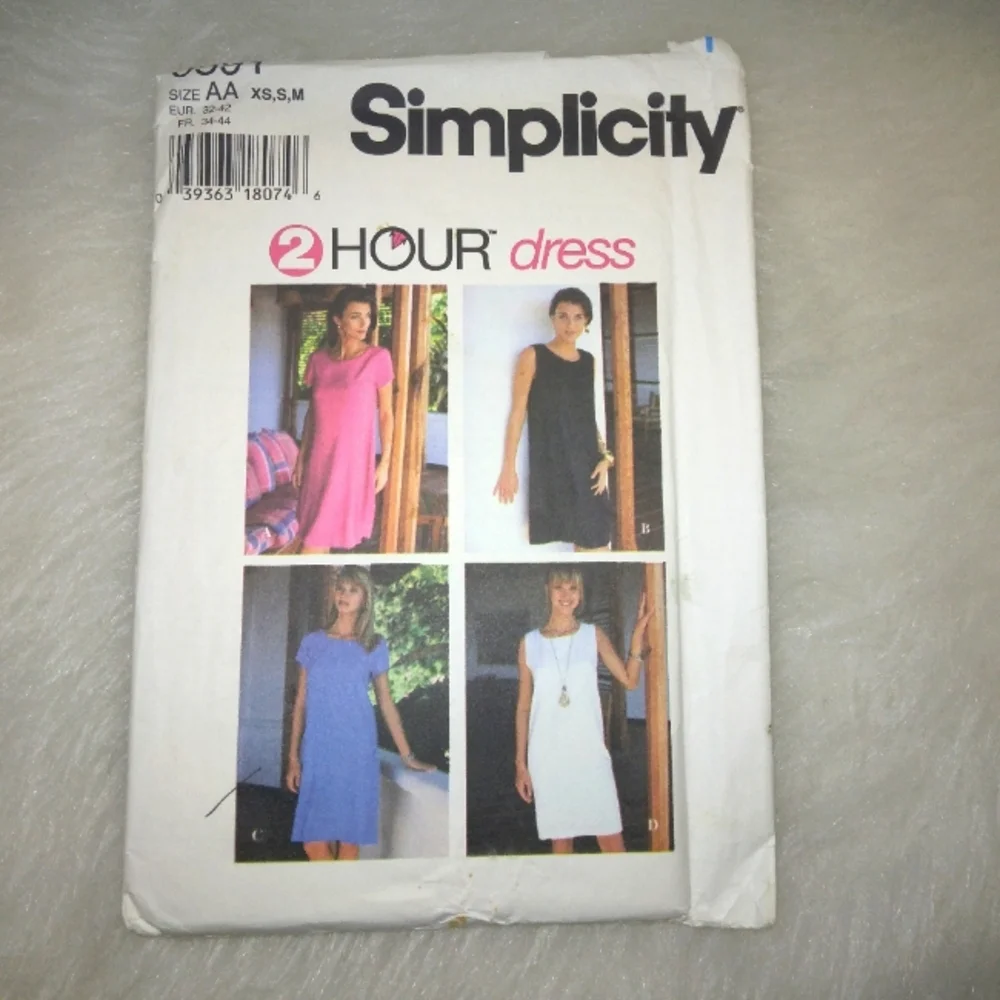 SIMPLICITY 9591 sz xs-m Misses pull over or a-line 2hr Dress EASY